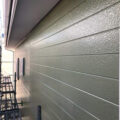 軒裏　防カビ塗装完了、外壁サイディング　シリコン塗装完了