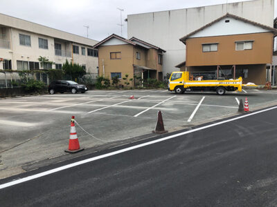 【施工完了】駐車場（大）<br />
<br />
ライン引きが完了しました。