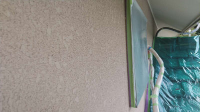【スタッコ壁】1Ｆ下塗り完了