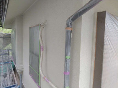 【スタッコ壁】2Ｆ　中塗り完了
