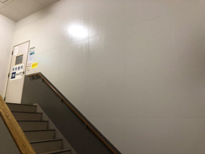 階段室内　壁（淡色、濃色）防カビ塗装完了