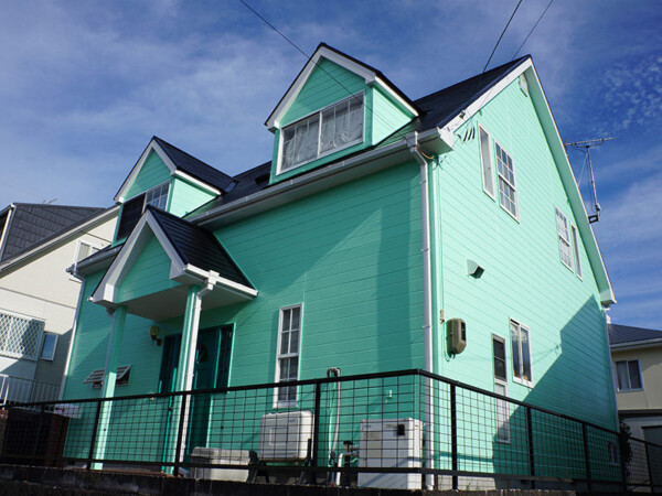 菊川市青葉台　K様邸　カラーベスト屋根、外壁サイディング　シリコン塗装