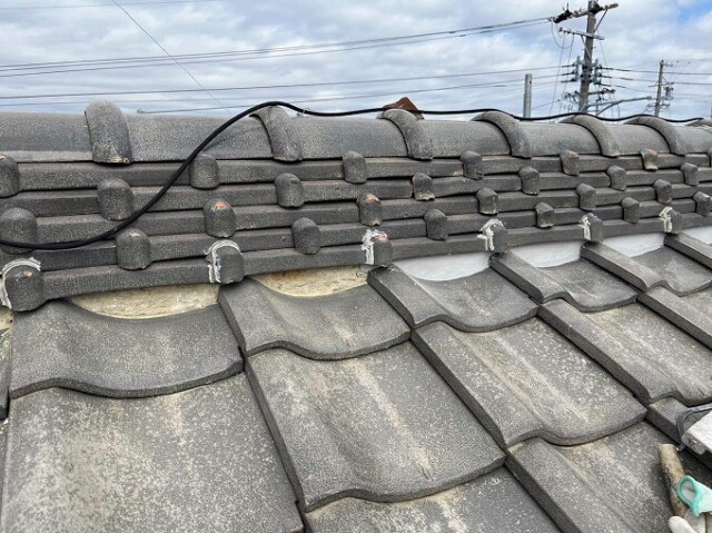 屋根漆喰塗り