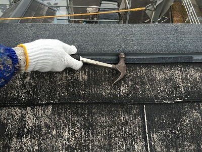 屋根板金　釘補修
