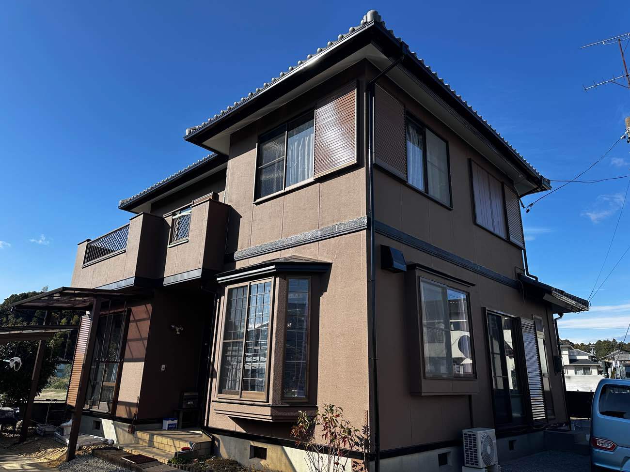 掛川市リシン壁マット塗装　施工後