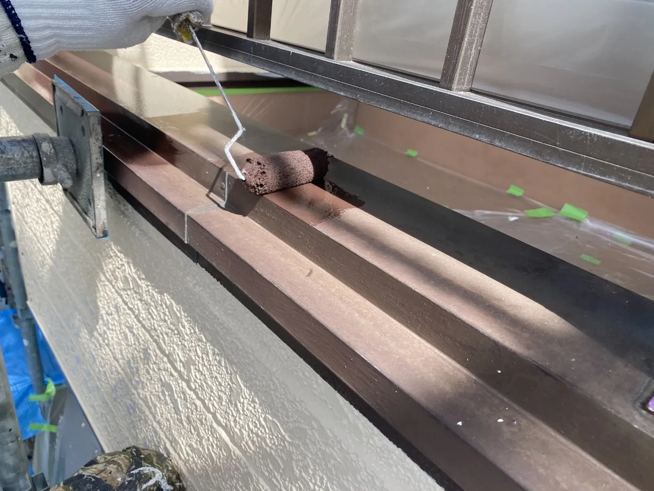 ベランダ笠木塗装